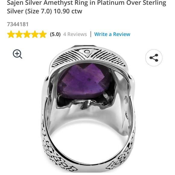 SAJEN SILVER AMETHYST SOLITAIRE SET IN 925 STERLING SILVER (SIZE 7) 10.90 ctw - Picture 5 of 10